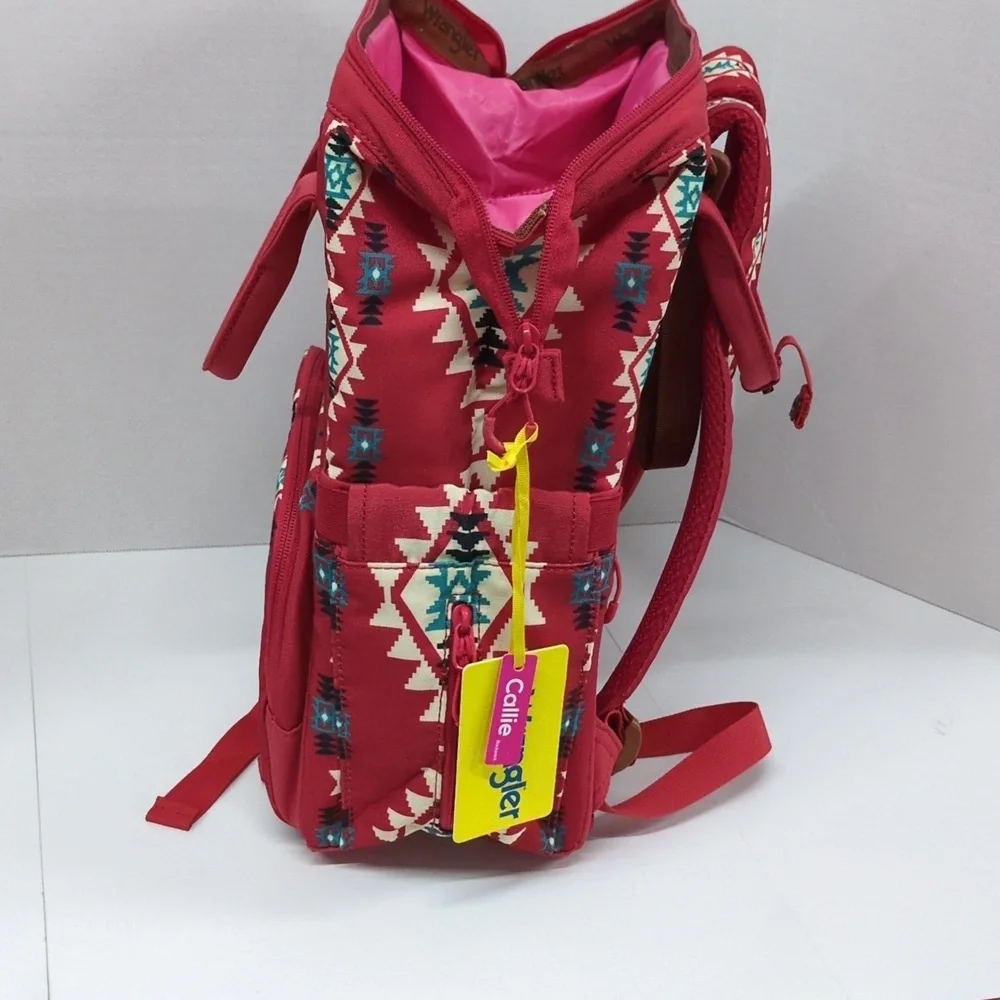 Wrangler Aztec Southwestern Print Zip Up Diaper Bag Backpack Travel Bag